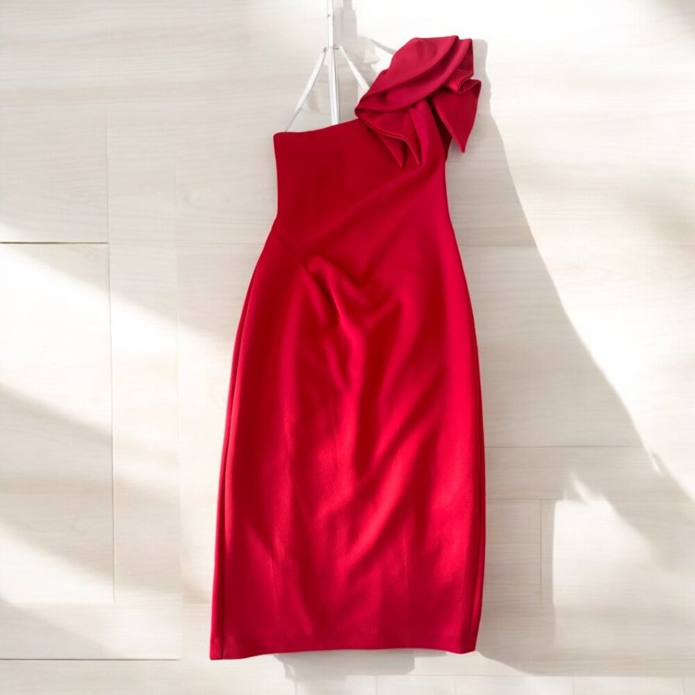 Betsy Adams Asymmetrical One-Shoulder Dress – Size 4